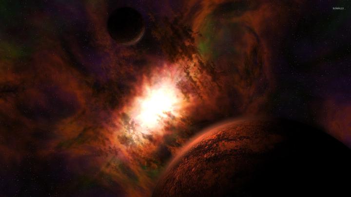 Planets in the brown galaxy wallpaper - Space wallpapers - #53844