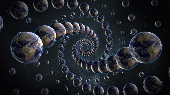 1920x1080 px Earth Fractal galaxy Infinte space Spiral universe world 