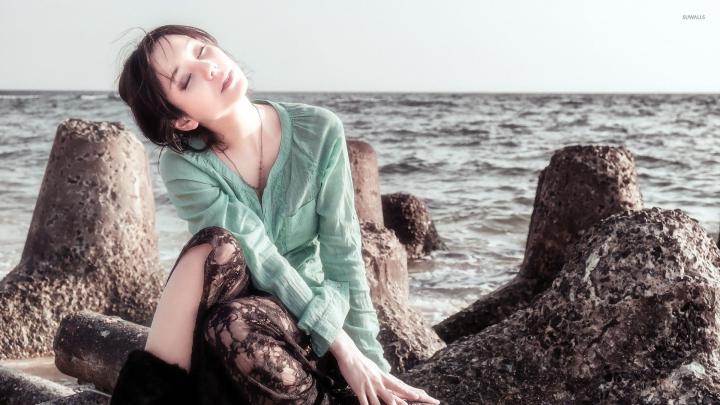 Girl enjoying the summer breeze wallpaper - Girl wallpapers - #29135