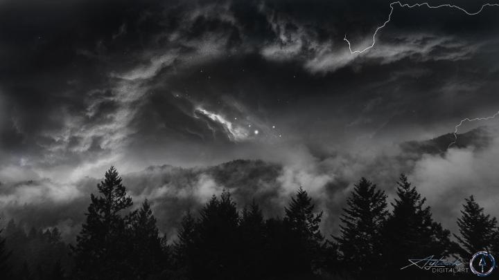 Storm, Nature, Black \u0026 White [1920x1080] : wallpaper