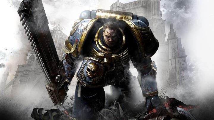 Download Wallpaper 1920x1080 warhammer 40000, warrior, gun, house 