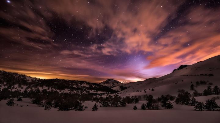 Winter Night Sky Wallpaper (64+ images)