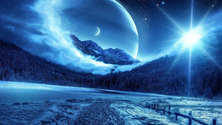 winter, night, mountains - http:\/\/www.wallpapers4u.org\/winter-night 