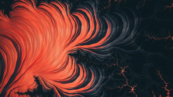 Orange and black abstract painting wallpaper, minimalism, backgound 