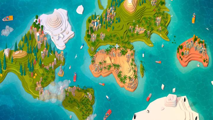 Cartoon Low Poly Earth World Map 2 0 Earth World Map World Map Design 
