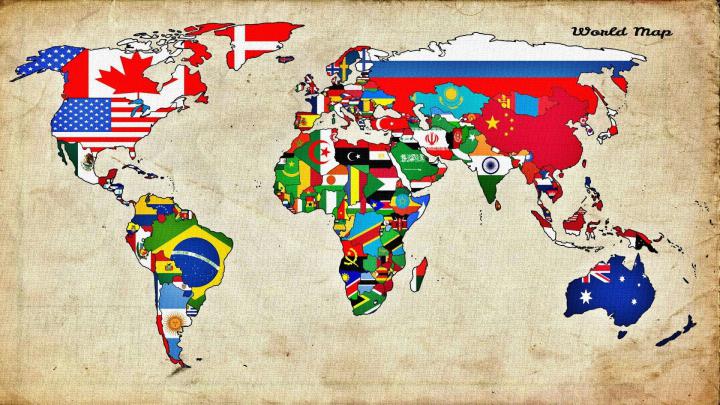 World Map Illustration Map World Countries Flag World Map 1080p 