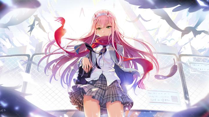 Download 1920x1080 wallpaper darling in the franxx, hot, anime girl 