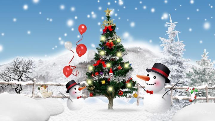 3D Christmas Backgrounds \u00b7\u2460 