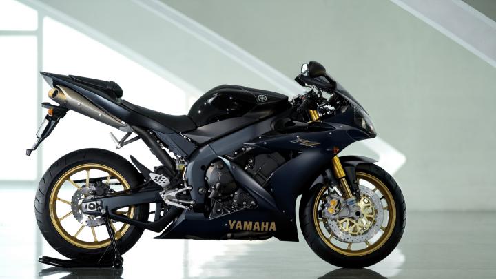 Download Wallpaper 1920x1080 yamaha yzf-r1, black, yamaha, motorcycle 