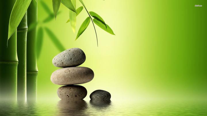 Alien Zen Hd Desktop Wallpaper - Bamboo Stone Background - 1920x1080 