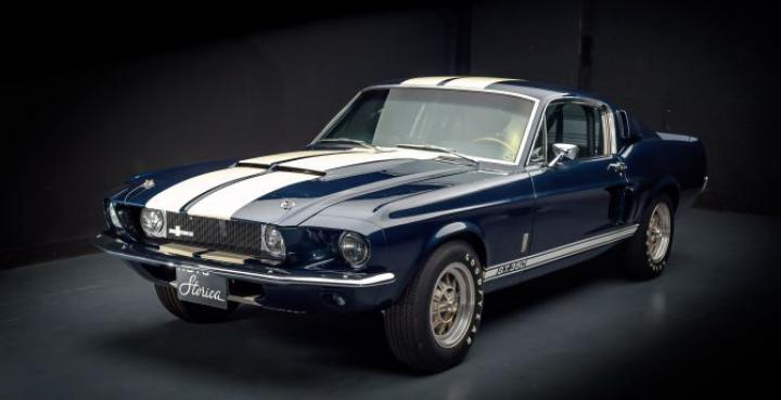 Desktop wallpaper navy blue, ford mustang shelby gt500, hd image 